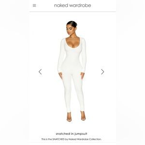 Naked wardrobe snatched jumpsuit (white)
